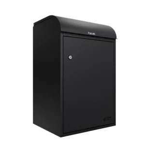 Fulham Large Front Access Wall Mountable Secure Parcel Box - Black