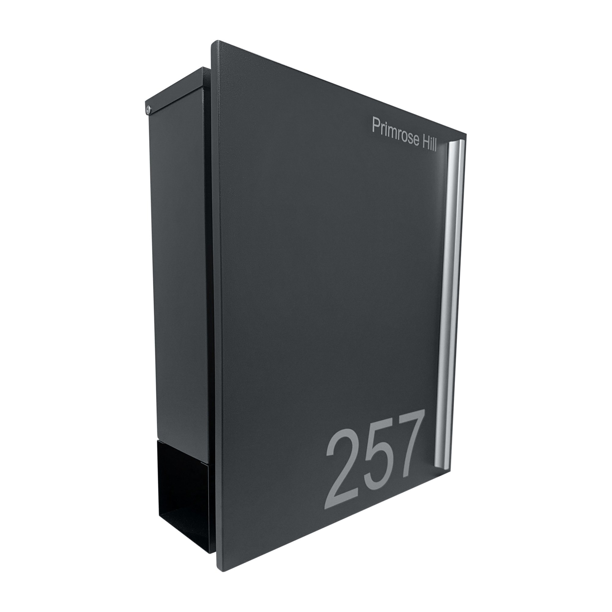 Letterbox with newspaper holder black