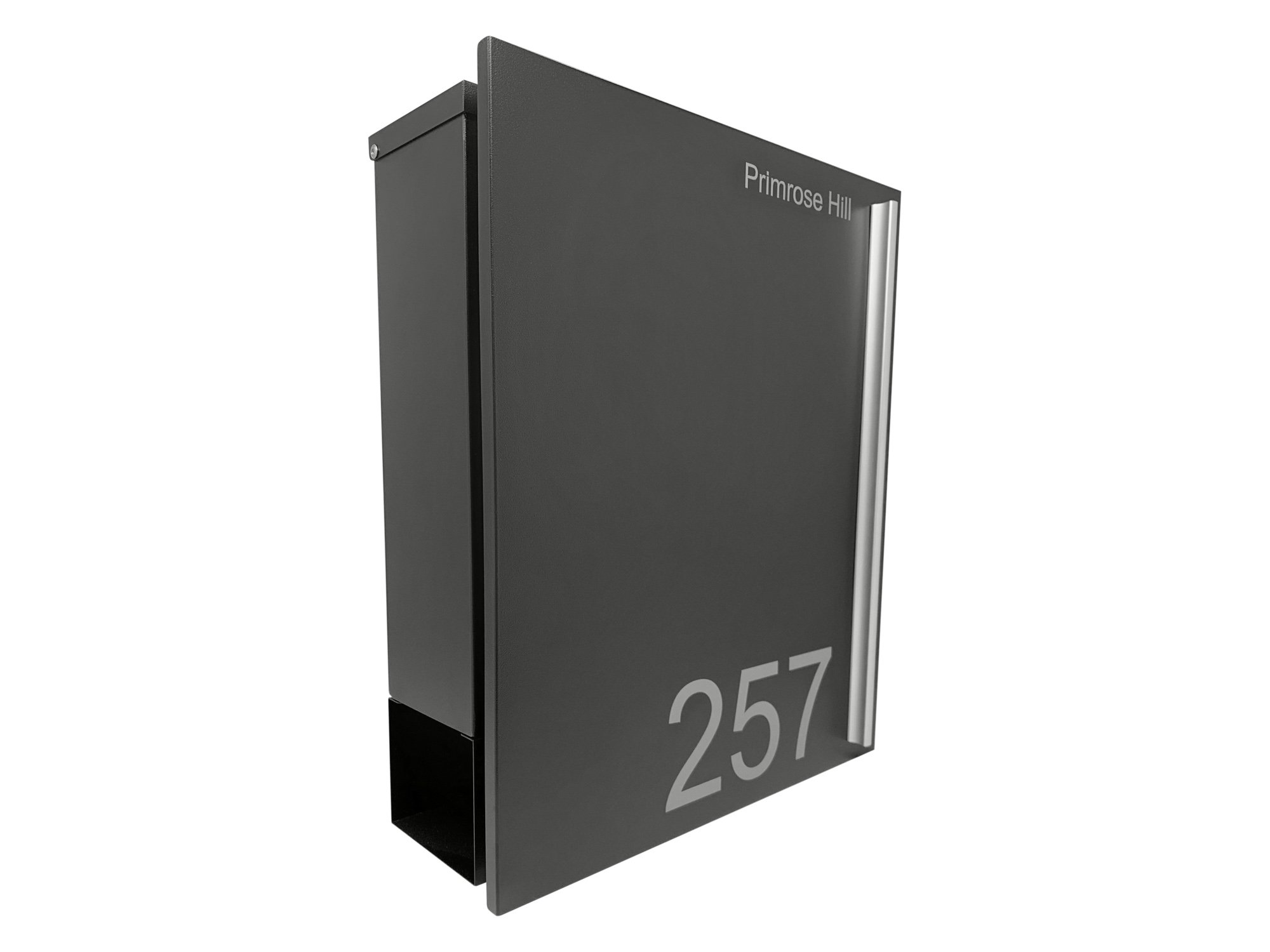 Letterbox with newspaper holder black medium