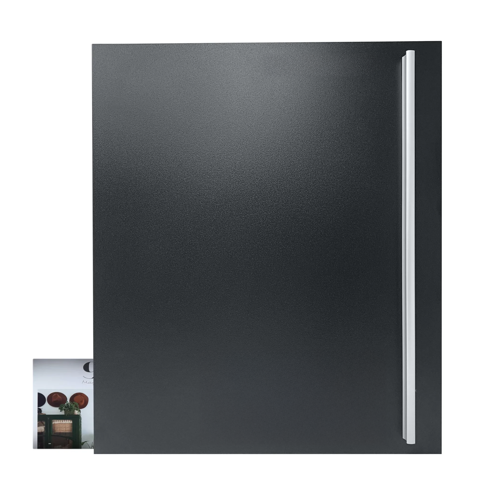 Milan Personalised Modern Letterbox with Newspaper Holder - Black