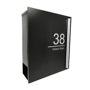Personalised Letterbox with newspaper holder black medium