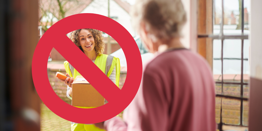open door letting draft in because of parcel delivery