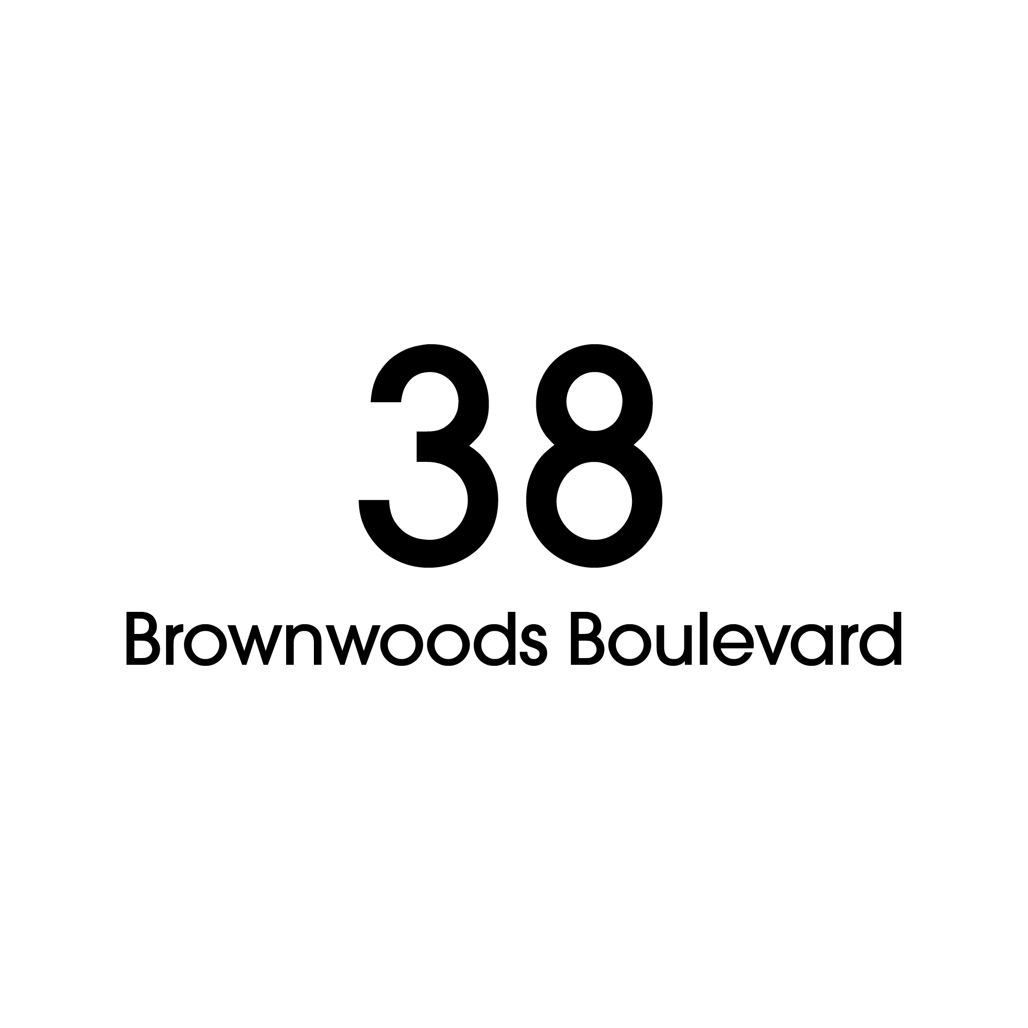 D1 - Address Decal Sticker - Medium in black and number in the centre