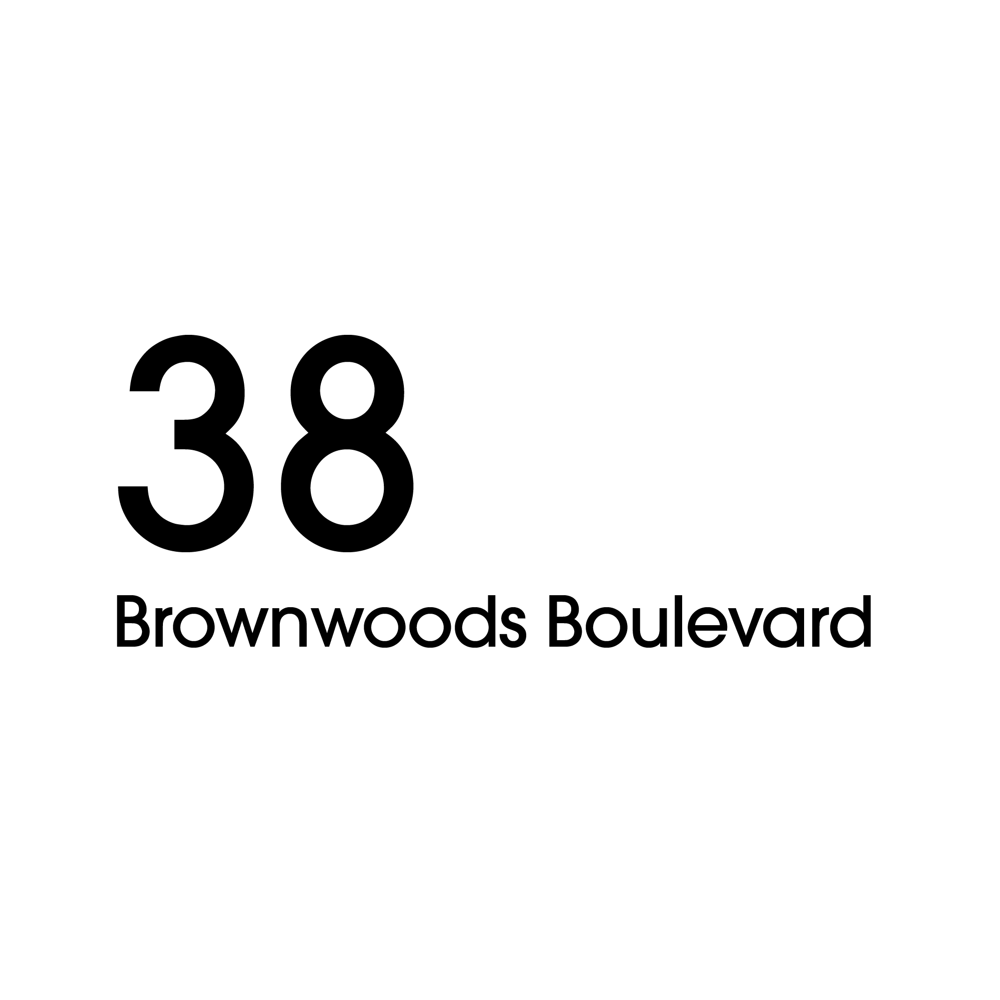 D1 - Address Decal Sticker - Medium in black and number on the left