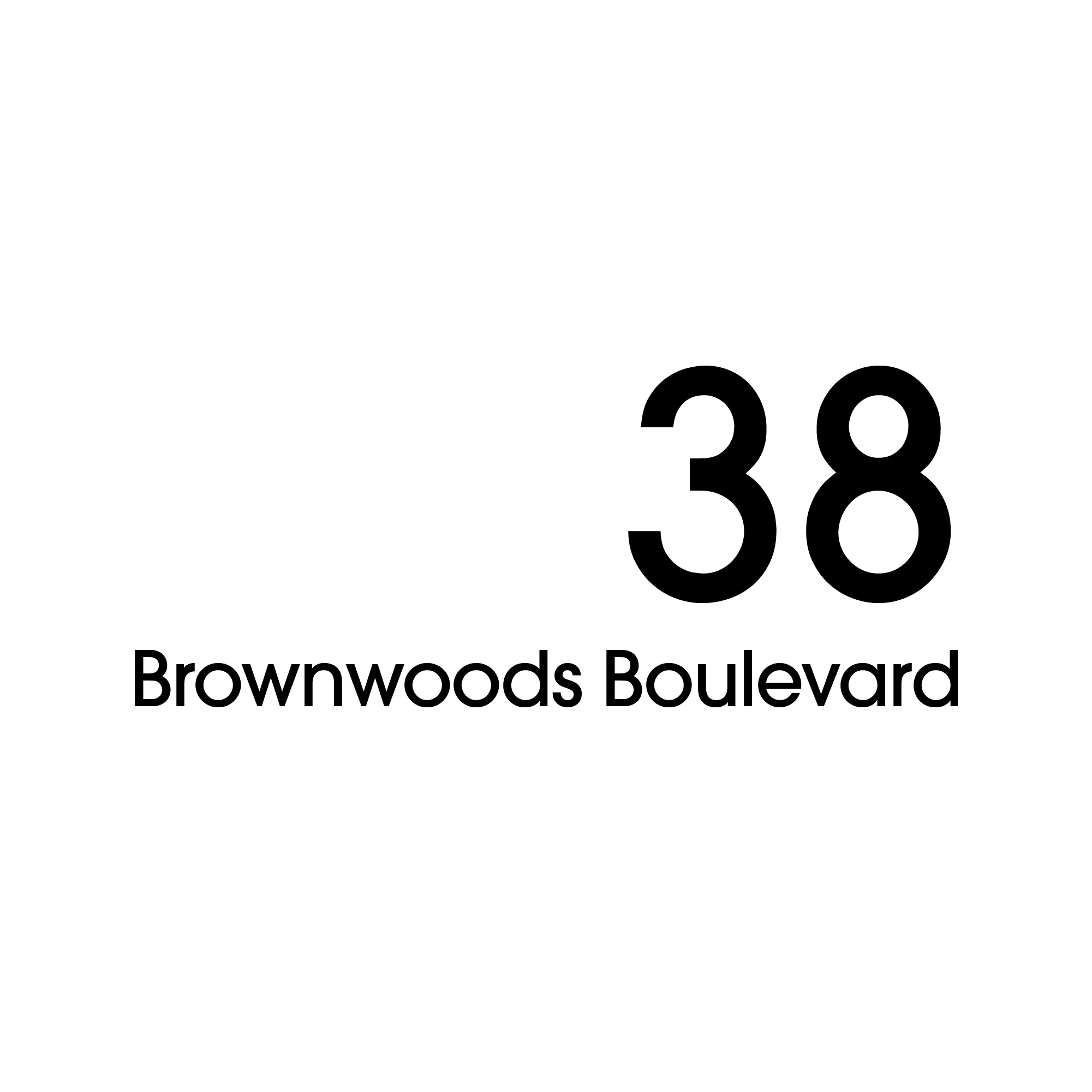 D1 - Address Decal Sticker - Medium in black and number on the right
