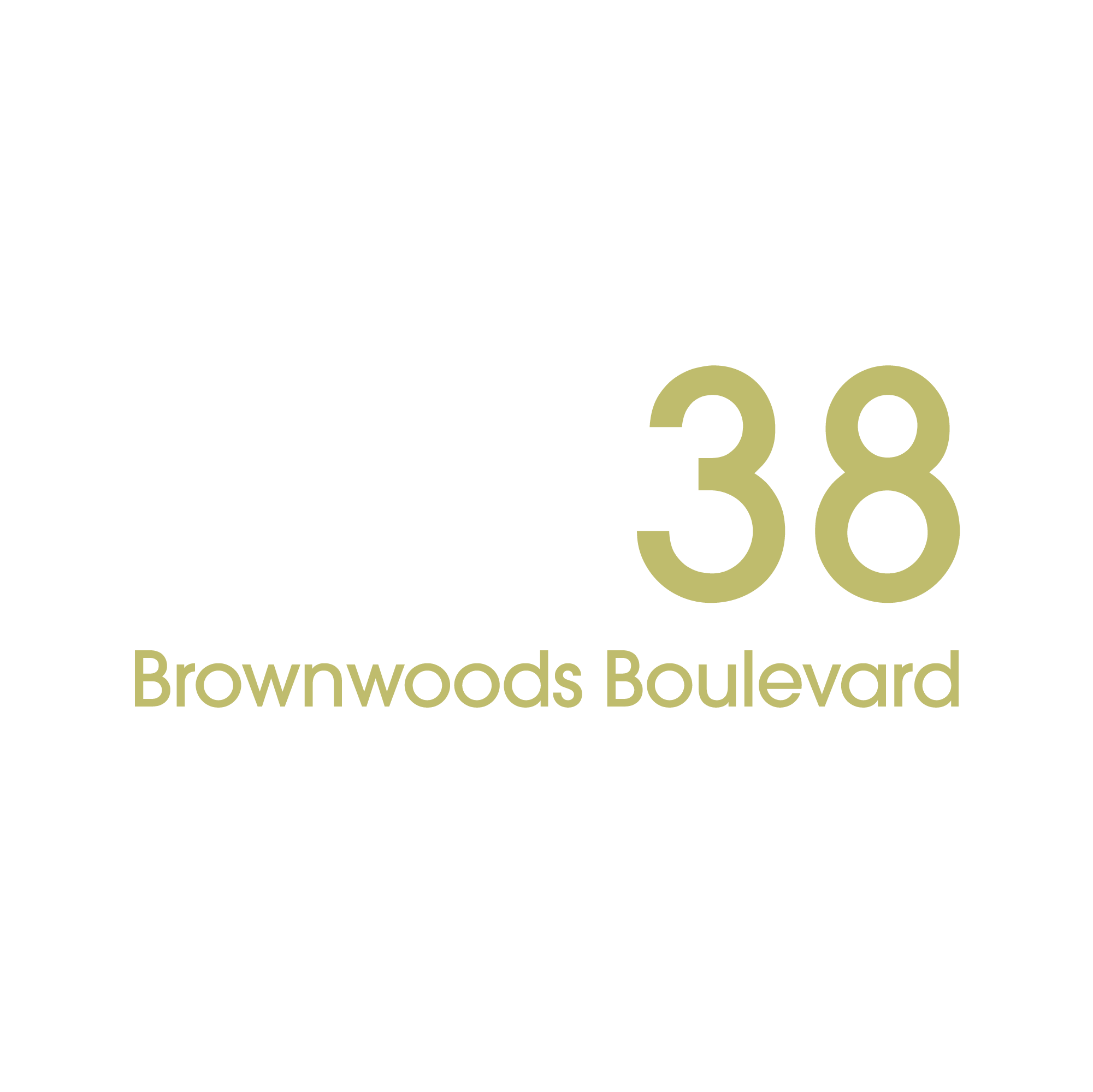 D2 Address Decal Sticker - Large in gold and number on the right