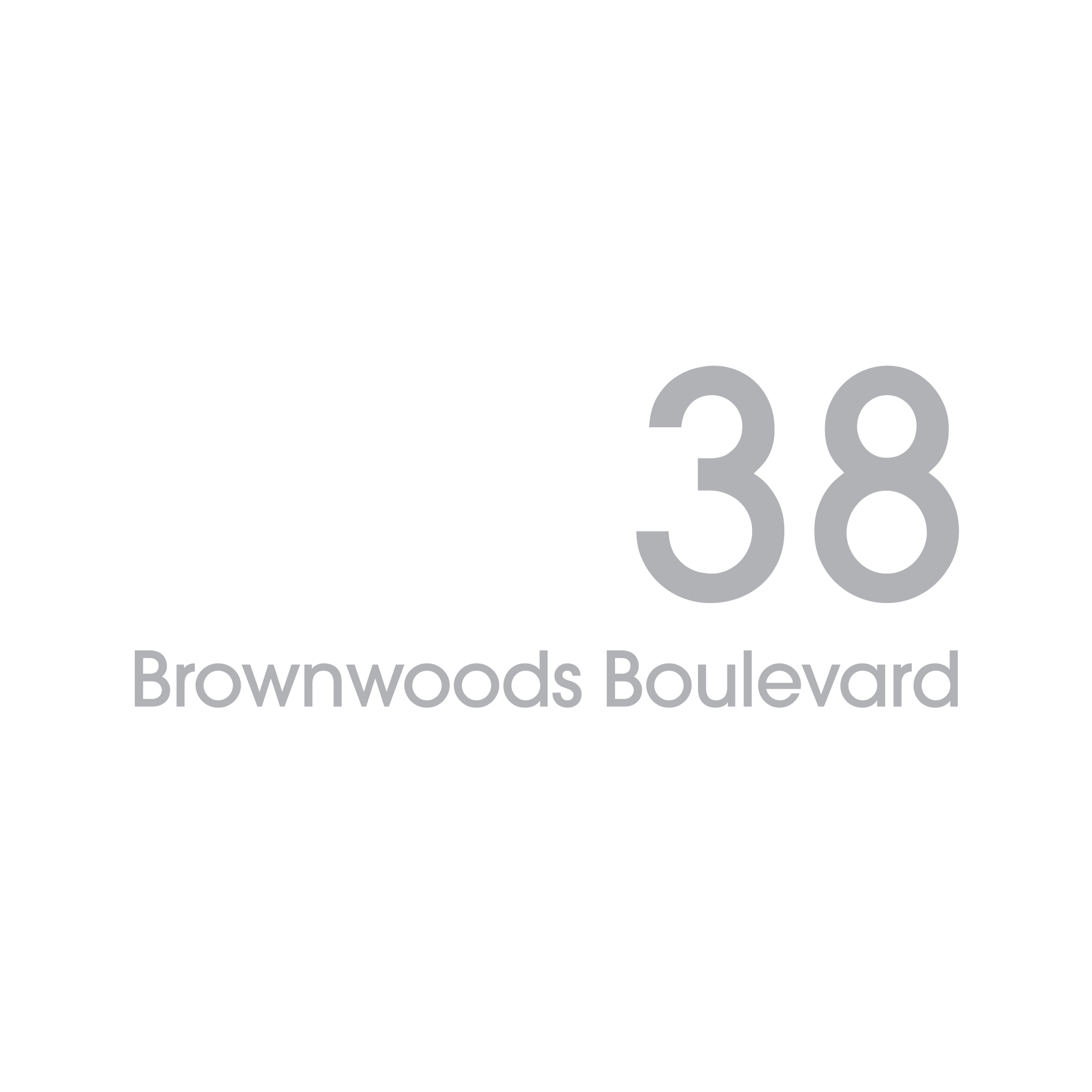 D2 Address Decal Sticker - Large in silver and number on the right
