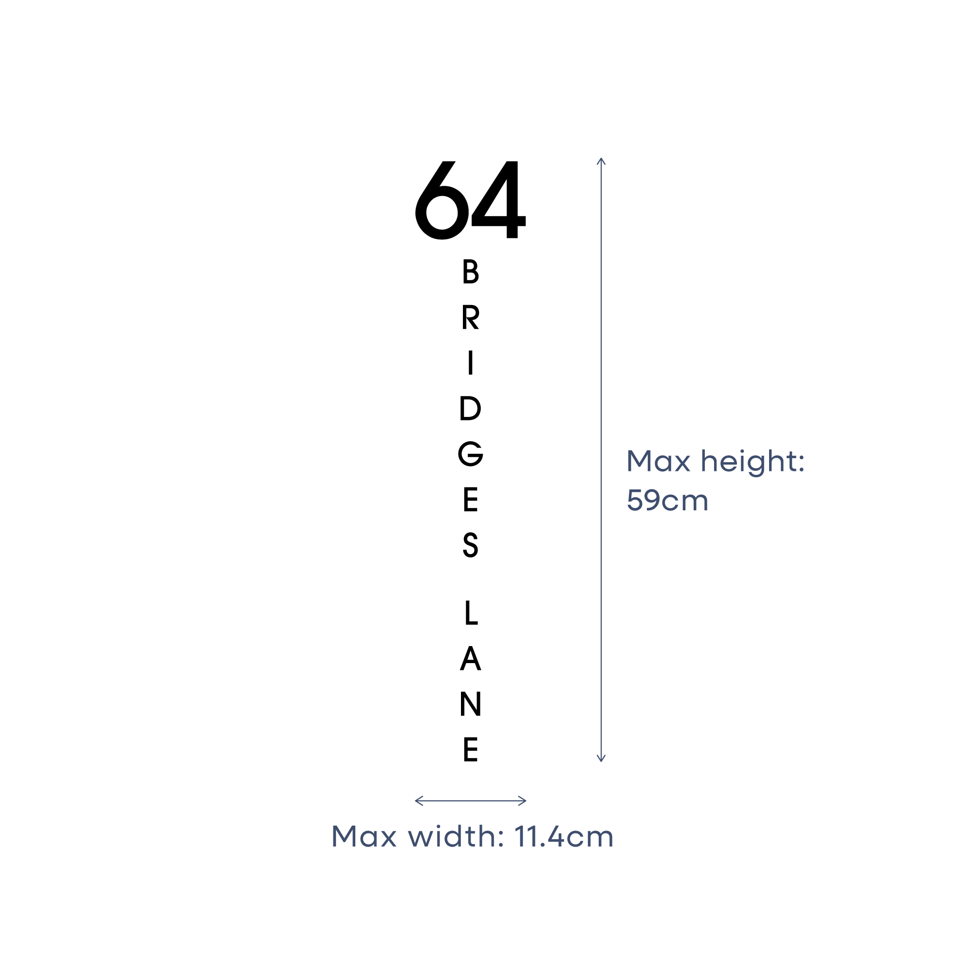 D6 Address Decal Sticker - Vertical Medium dimensions