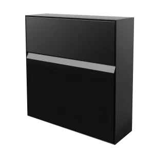 Manilla Wall Mounted Letterbox - Black side view