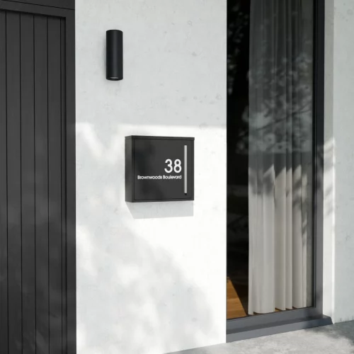 Milan 8188 Letterbox Modern House Black B